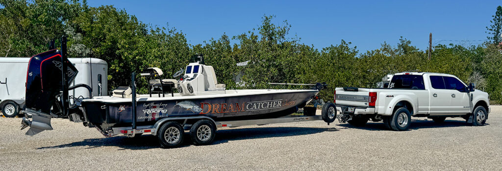 yelowfin 24 CE bay boat on the trailer